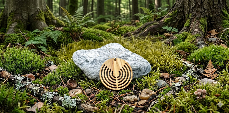 Kettenanhänger aus Olivenholz mit Silberkette von Holzsalon