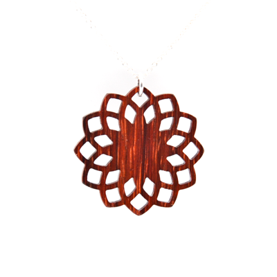 Kettenanhänger Mandala aus Padouk