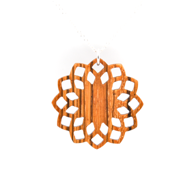 Kettenanhänger Mandala aus Zebrano
