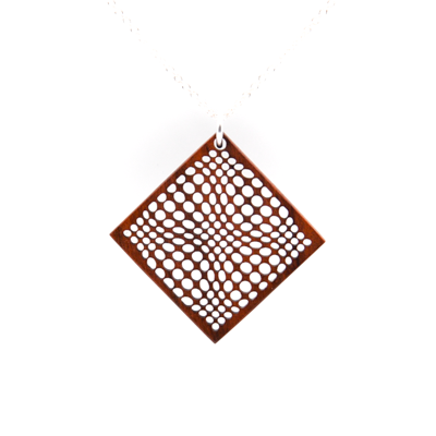 Holzkettenanhänger Illusion Zwetschkenholz
